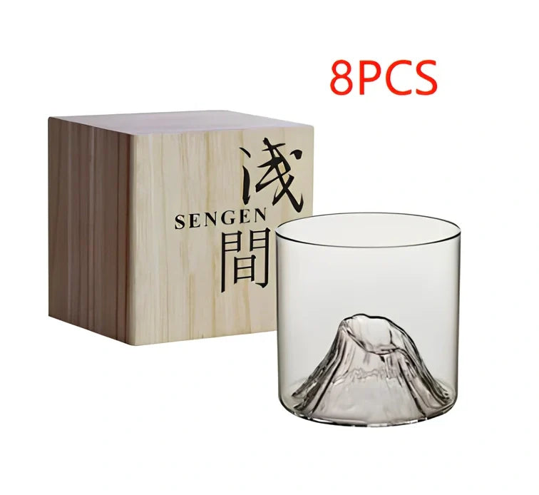 Japanese whiskey glass with 200ml capacity, heat-resistant transparent glass, 73mm height