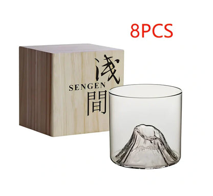 Japanese whiskey glass with 200ml capacity, heat-resistant transparent glass, 73mm height