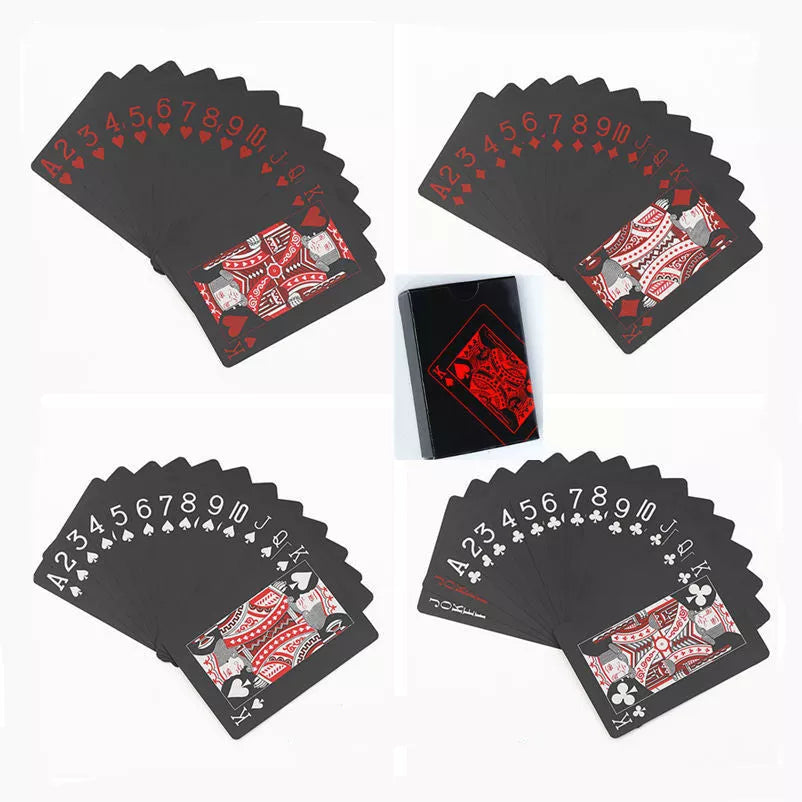 Waterproof PVC playing cards set in blue and red, perfect for outdoor and indoor games