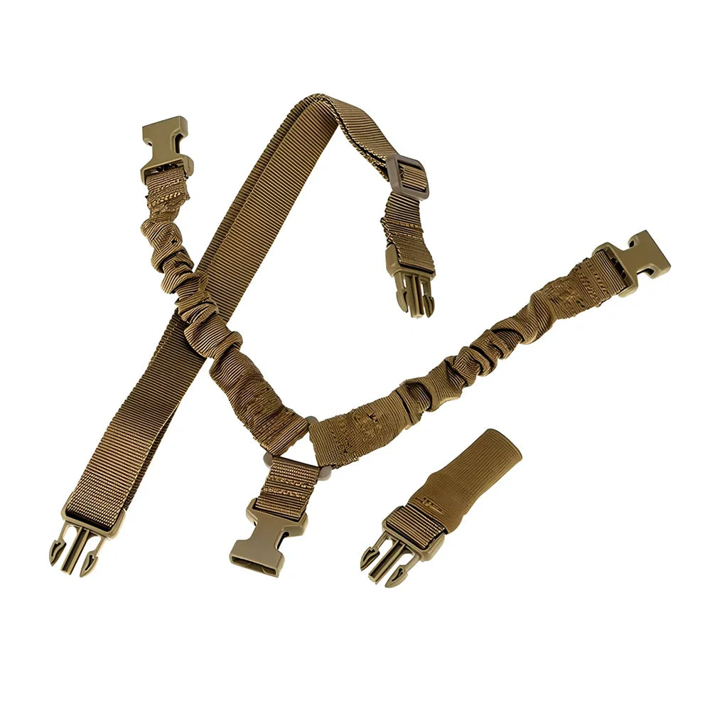Adjustable military pistol sling with metal buckle in OD green colour showing 175cm+ length