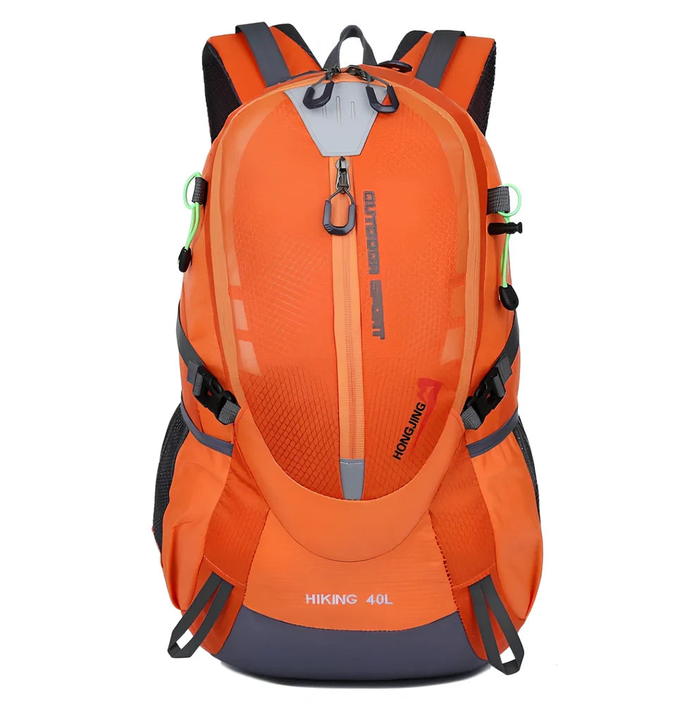 16-inch mountaineering backpack in multiple colours with double shoulder straps and open pocket