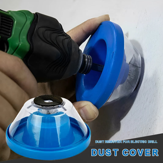 Blue bowl-shaped electric hammer dust cover accessory for collecting drilling debris
