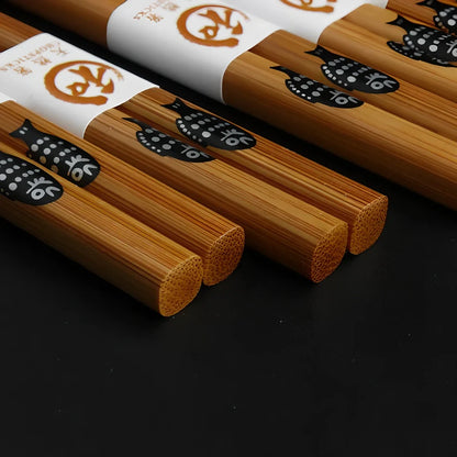 22cm bamboo chopsticks with water polished finish and natural grain pattern