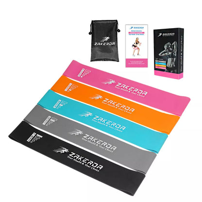Yoga resistance rubber bands in five colors for variable fitness training