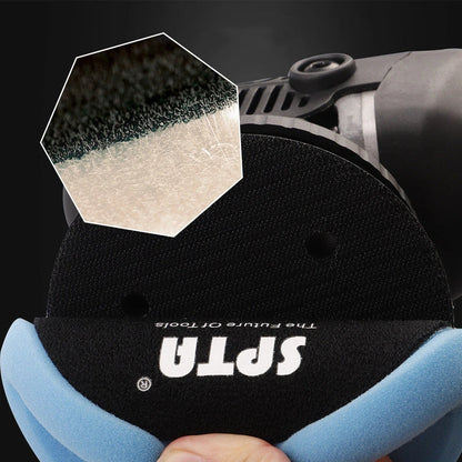 5-inch polishing machine with 125mm backing plate and variable speed control from 2000-5200 OPM