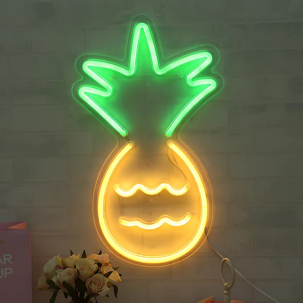 USB-powered LED neon wall lamp in flexible PVC with multiple colour options and design shapes
