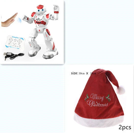 A remote-controlled robot toy with music and dance features, designed for children's entertainment and engagement.