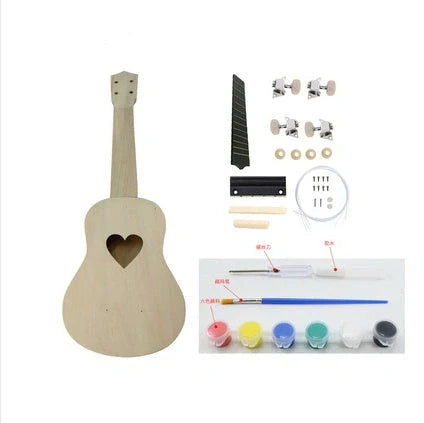 Hand-painted cherry blossom ukulele for beginners, 21 inches, basswood construction