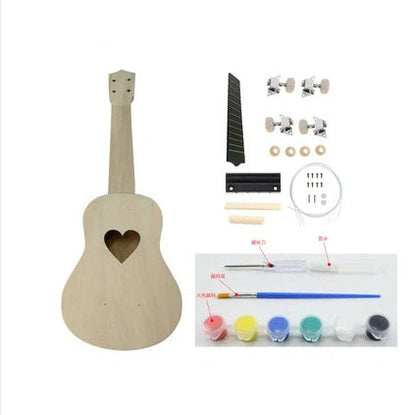 Hand-painted cherry blossom ukulele for beginners, 21 inches, basswood construction