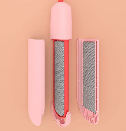 Double-sided electrostatic pet hair remover brush made of durable ABS material with polyester filament bristles