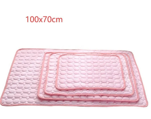 Cooling pet pad for dogs and cats made with heat-resistant fibers for instant cooling relief during summer