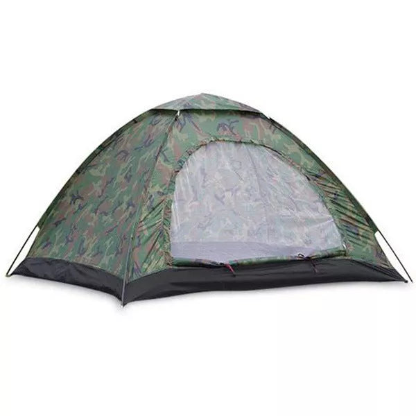 Outdoor camouflage tent with fiberglass frame, waterproof for 2-4 people