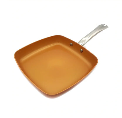 Copper ceramic non-stick frying pan with induction base in 20cm, 24cm, 28cm sizes