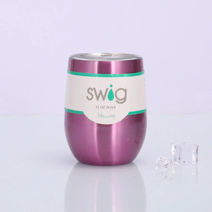 Swig Eggshell Cup - 12oz Stainless Steel Insulated Wine Tumbler with Variety of Color Options