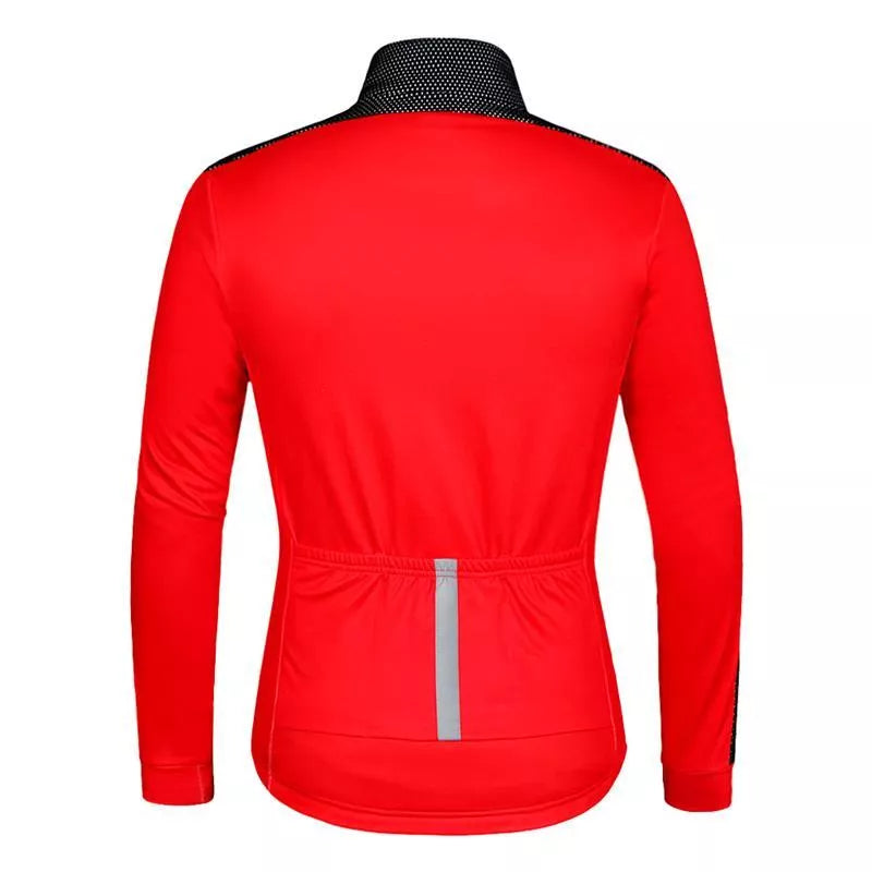 Autumn and winter cycling wear fleece warm jacket in black red and black green