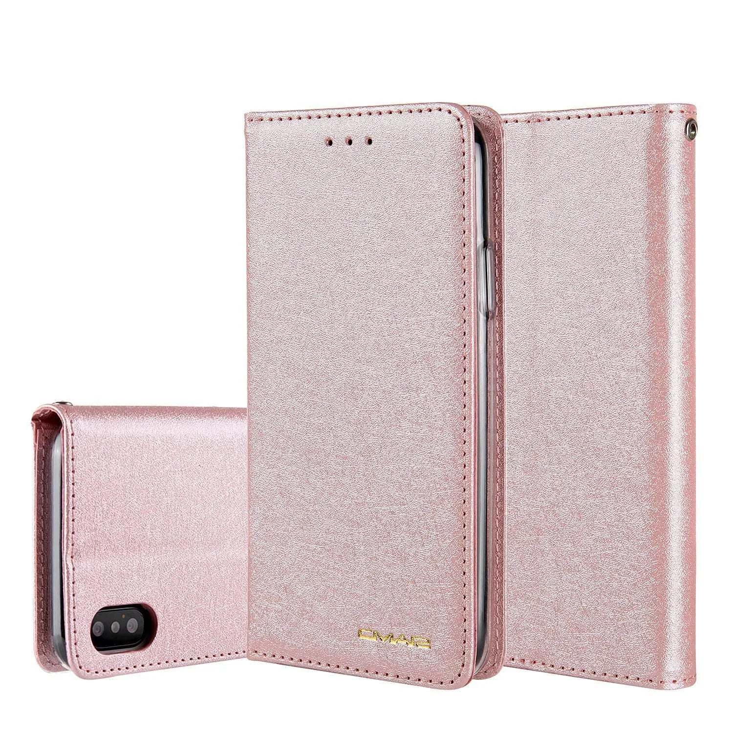 PU leather flip phone case with card slots for iPhone in multiple colour options