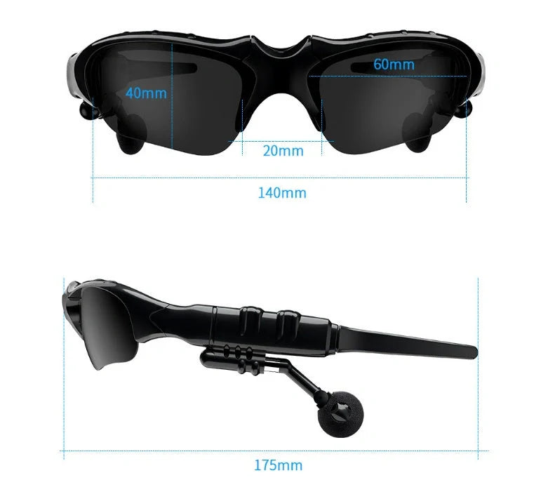 Bluetooth 5.0 smart sunglasses with wireless headphones and high-definition polarized lenses