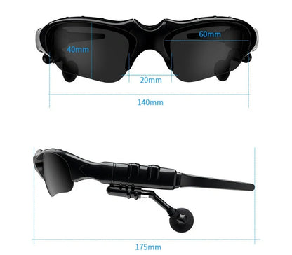 Bluetooth 5.0 smart sunglasses with wireless headphones and high-definition polarized lenses