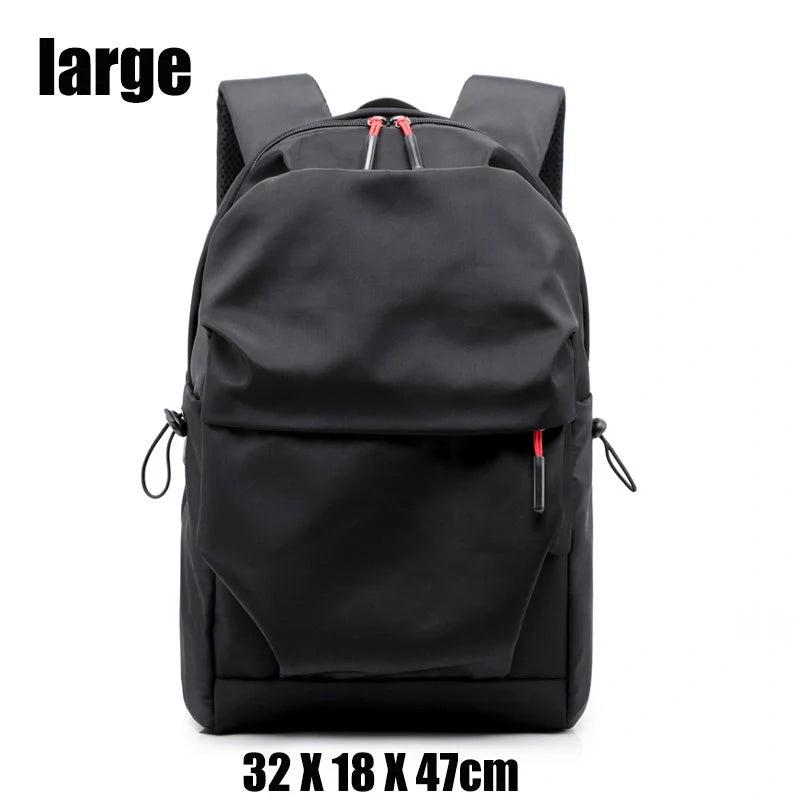Sleek and durable nylon backpack with spacious compartments for everyday use.