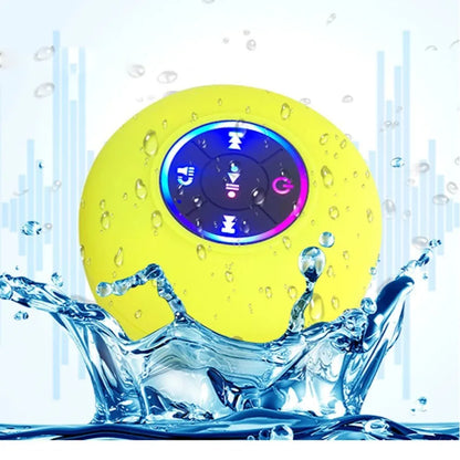 BTS07 large suction cup waterproof Bluetooth speaker in six colours: black, blue, green, red, white, yellow.