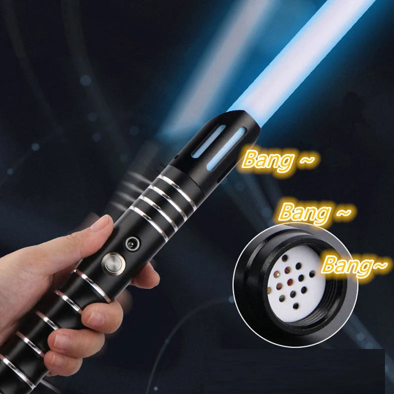 RGB Metal Light Up Saber Laser Sword Toy with 156cm Extended Length, 10 Colour LED Switching, and Realistic Battle Sounds for Children Aged 3+