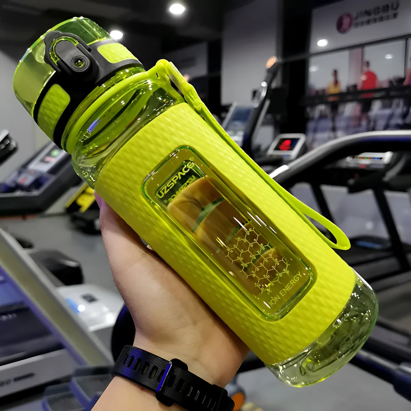 Sport water bottle in various colours with capacity markings showing different size options