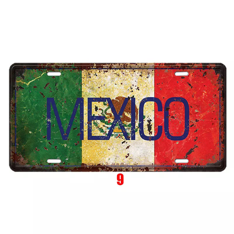 Vintage tin painting national poster with retro style and durable metal construction