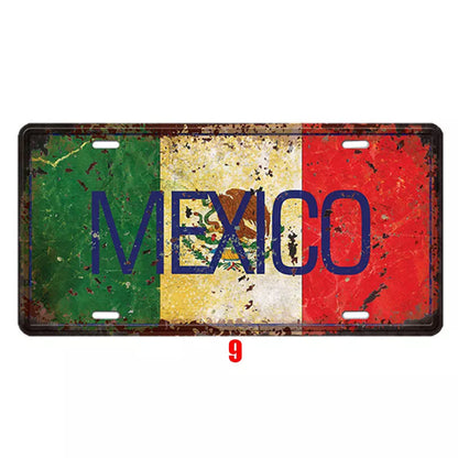 Vintage tin painting national poster with retro style and durable metal construction