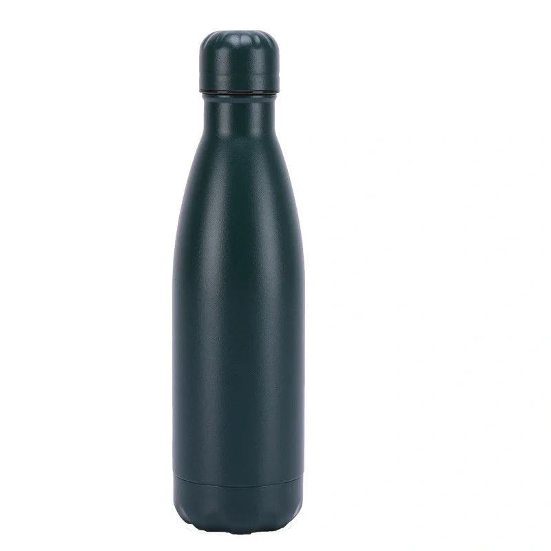 Stainless steel vacuum insulated water bottle with rubber painted surface in various colors