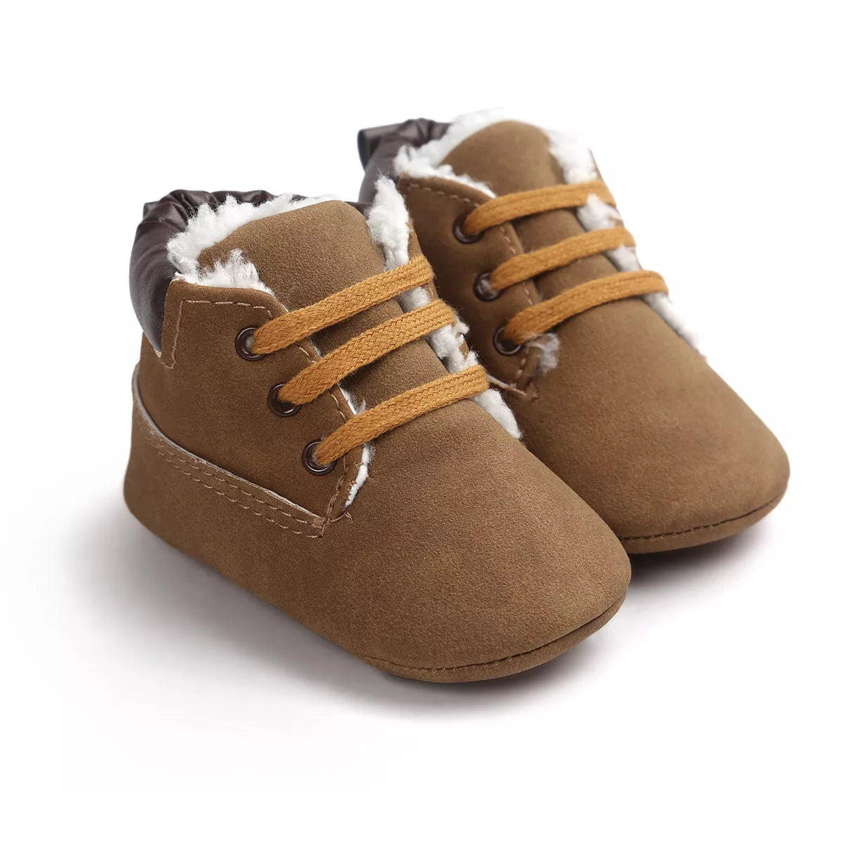 Winter baby boys suede leather sneakers with anti-slip soles in gray, blue, brown, white, and dark brown