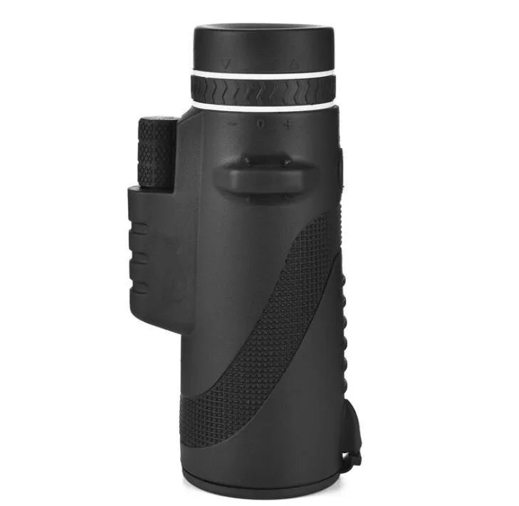Black HD 40x60 monocular telescope with 60mm objective lens on a table.
