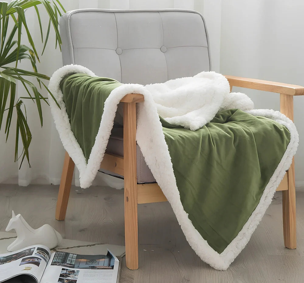 Double-sided crystal cashmere nap blanket in various colours and sizes for spring and autumn use