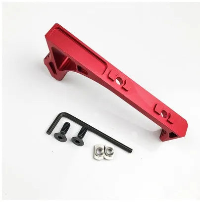 Aluminium hand stop accessory for AR-15 J8 J9 J10 handguards in red or black.