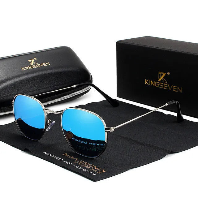 Men's retro round sunglasses with UV400 protection in multiple colour options including black, blue, green, gun grey, silver, and gold