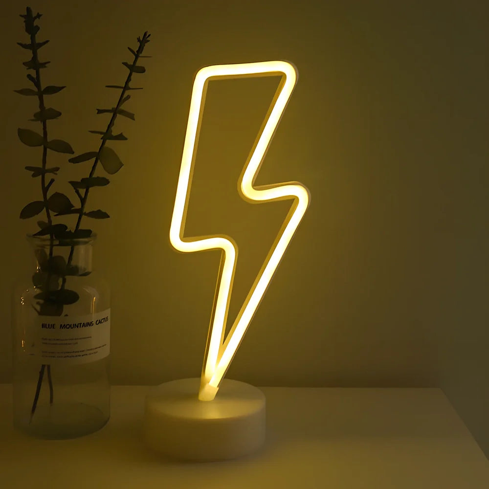 Neon LED wall light with 2000 lumen output and decorative shapes including star and moon designs