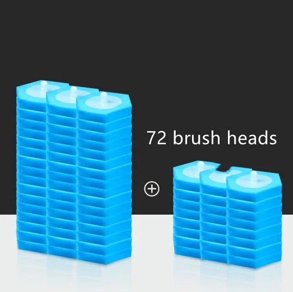 Disposable toilet cleaning brush with scrubbing pad for thorough, hygienic bathroom cleaning