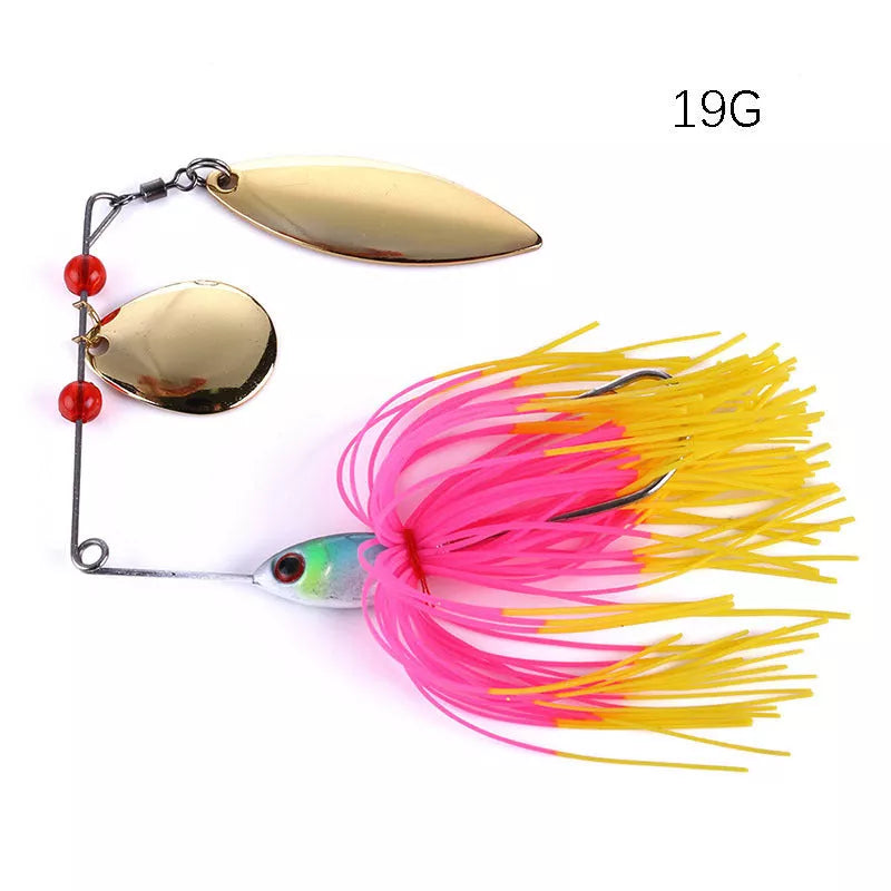 Composite rotating sequin beard bait with 3D eyes in 4 colors
