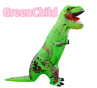 Jurassic World inflatable T-Rex costume standing 2.2m tall with battery fan and complete accessory set