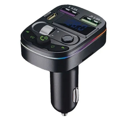 On-board Bluetooth receiver for cars with USB interface and current voltage display