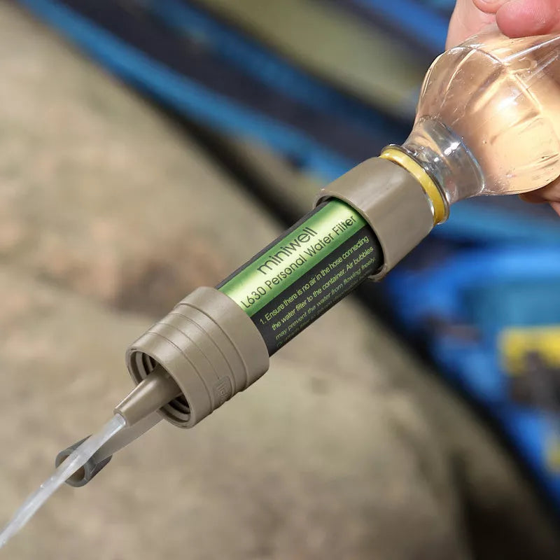 Outdoor water purifier straw with medical-grade filtration for safe drinking water