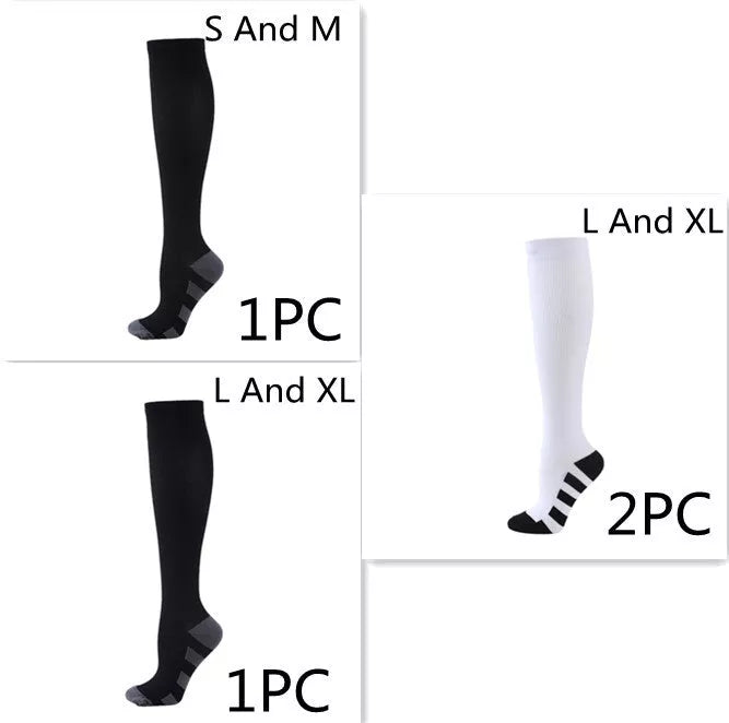 Athletic compression socks with three-bar design for men and women