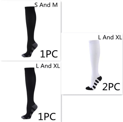 Athletic compression socks with three-bar design for men and women