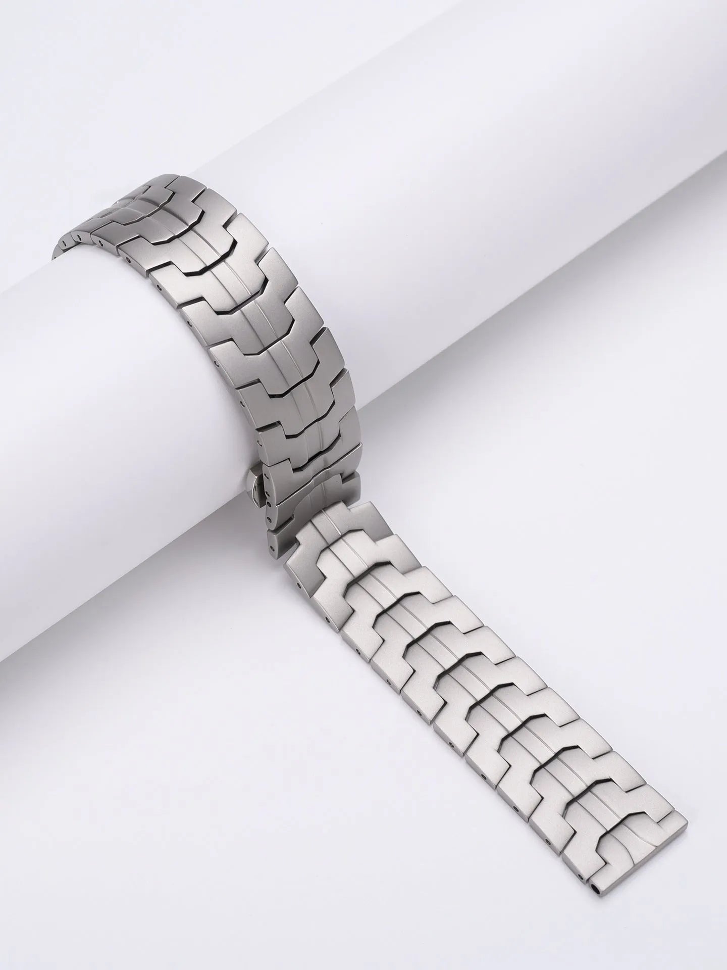 Stainless steel watch band for Samsung Galaxy Watch in multiple colour options on a grey background.