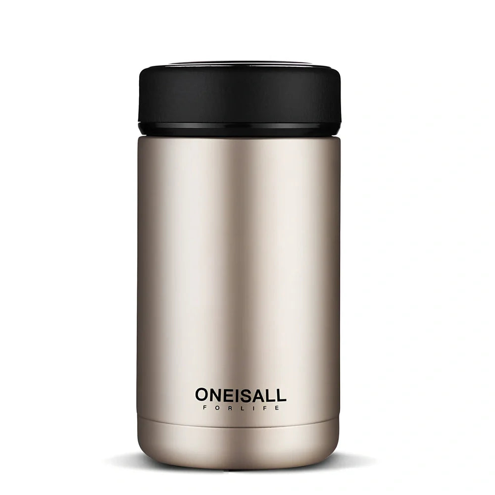 ONE IS ALL 400ml stainless steel insulated cup with 7.5cm diameter, black colour option
