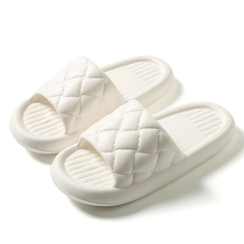 Stylish and comfortable EVA slippers with unique rhombus design, available in various colors for indoor and bathroom use