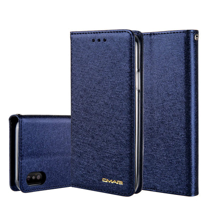 PU leather flip phone case with card slots for iPhone in multiple colour options