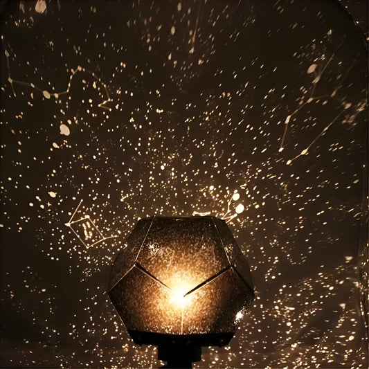 LED starry sky projector night lamp projecting constellation patterns on bedroom ceiling with remote control
