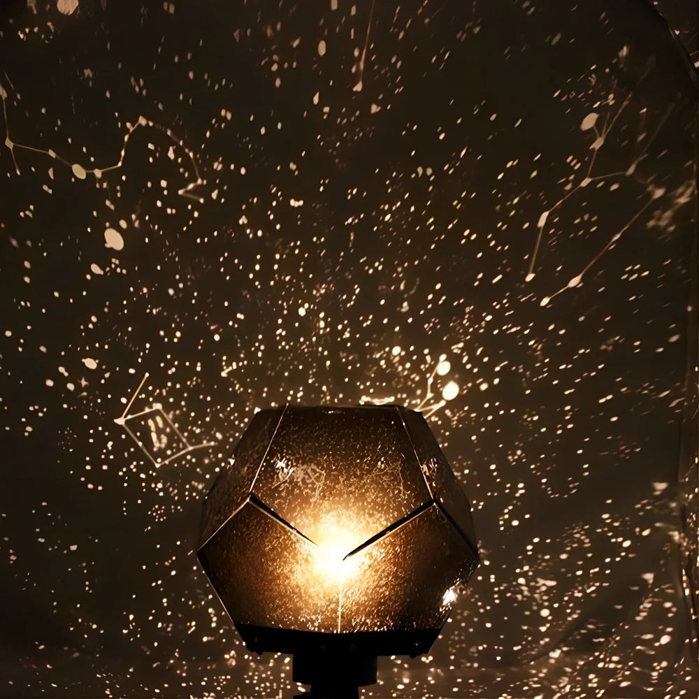 LED starry sky projector night light projecting constellations onto ceiling with remote control