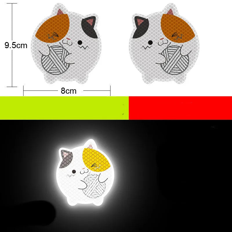 Reflective warning signs for automobiles and motorcycles with diamond film, 9cm by 5cm, in styles like Bucktooth melon seeds
