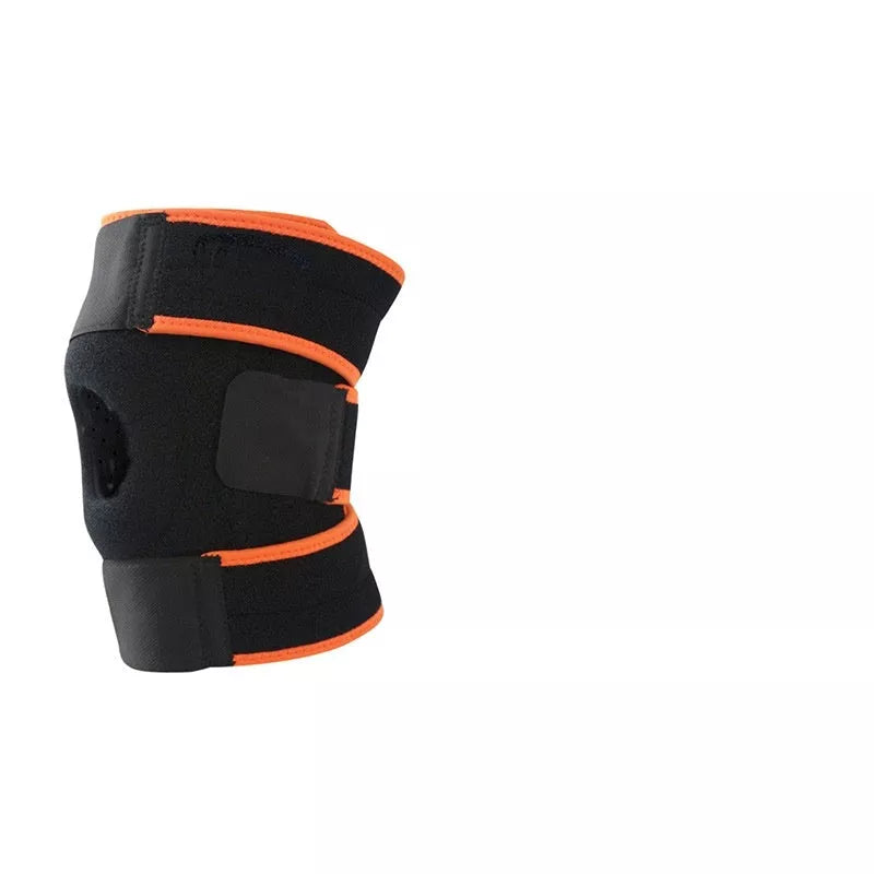 Non-slip neoprene knee pads for outdoor mountaineering in green, orange, and black